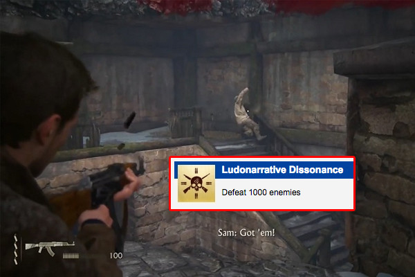 Ludonarrative Dissoance achievement in Uncharted 4