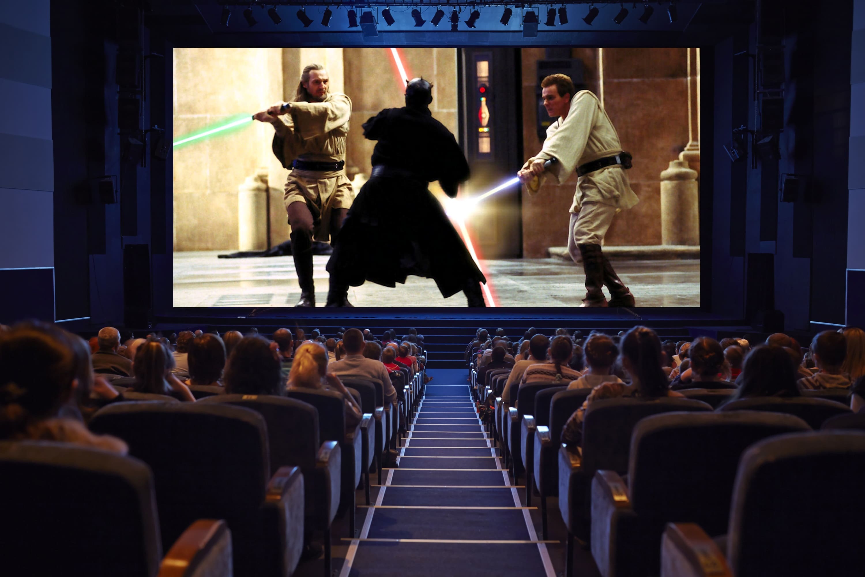 The cinematic experience of Star Wars on a big screen.